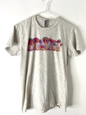 Next Level Apparel Light Heather Grey Psychedelic Mushroom Graphic Tee